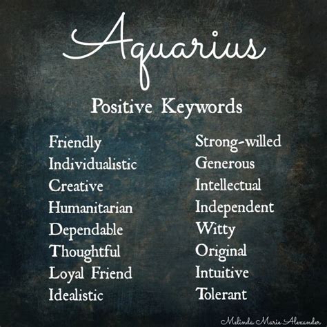 Aquarius Characteristics Traits