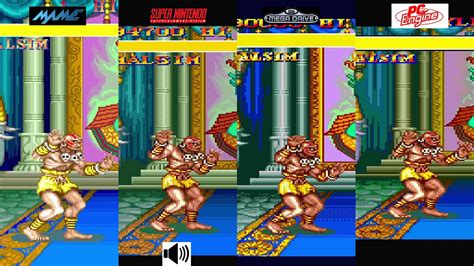 Street Fighter 2 Arcade Vs Snes Vs Megadrive Vs Pc Engine Dhalsim Sprite Compare Console Vs