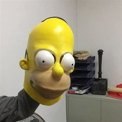homer simpsons latex masks simpson props funny cosplay mask halloween cosplay fancy party full