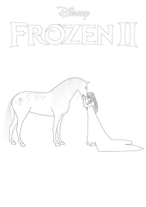 And since the last movie had incredible songs you. Frozen 2 - Elsa and Nokk coloring page - Free Frozen II ...