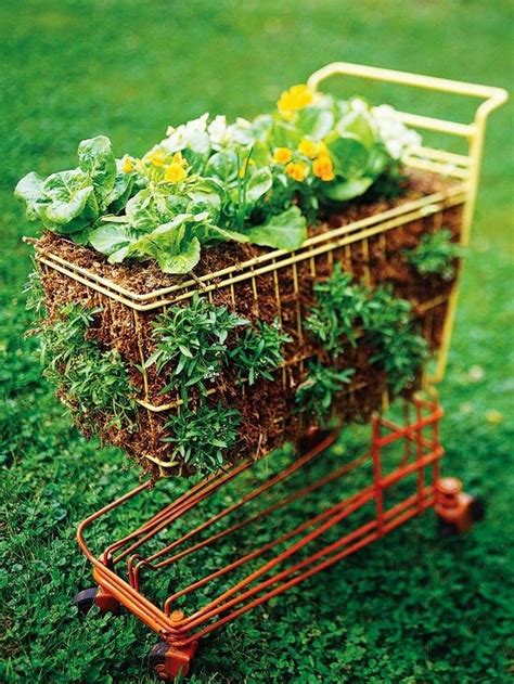 Shopping Cart Planter Outdoors Pinterest