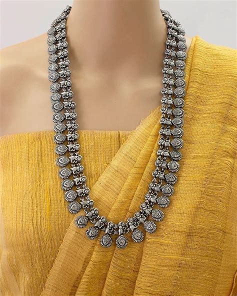 Here are a few ways you can do this at home without damaging the items. Oxidized German Silver Durgama Design Long Necklace Set ...