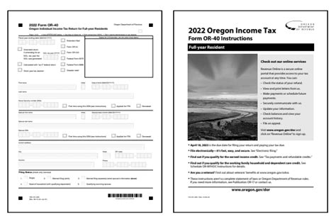 Oregon Tax Forms 2022 Printable State Form Or 40 And Form Or 40