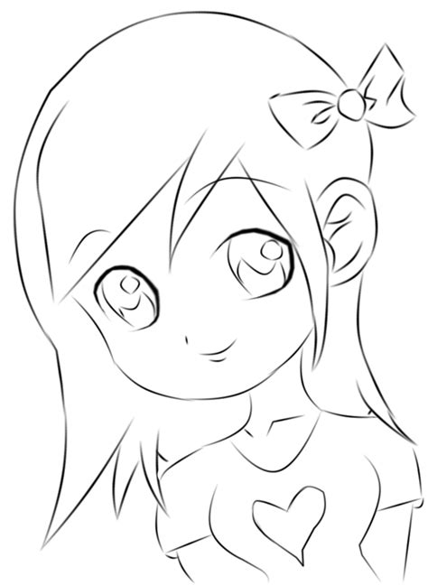 Simple Anime Cute Girl Drawing Easy For Kids Fotodtp