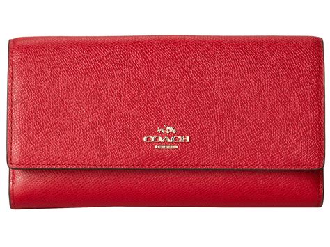 Coach Embossed Txtrd Leather Checkbook Wallet In Red Lyst