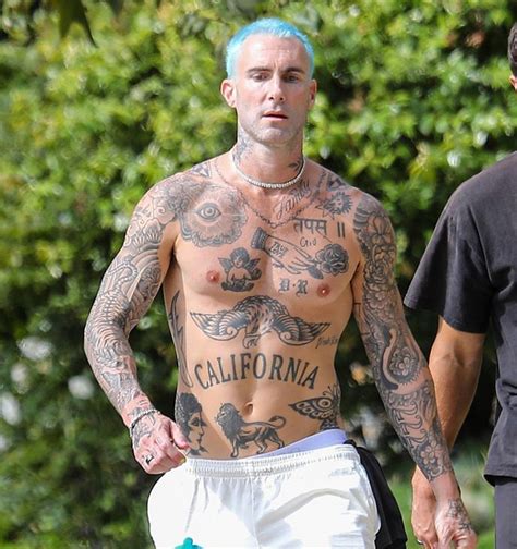 Adam Levine Shows His All Tattoos On The Naked Body Gay Male Celebs