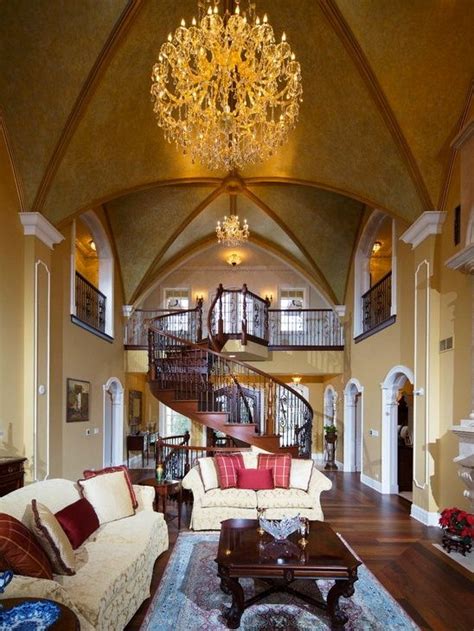 54 Living Rooms With Soaring 2 Story And Cathedral Ceilings Dark Wood