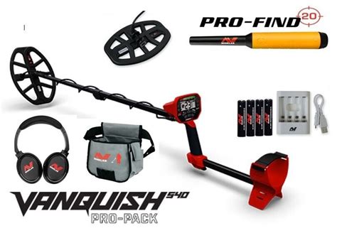 Minelab Vanquish 540 Pro Probe And Pouch Pack Metal Detector In