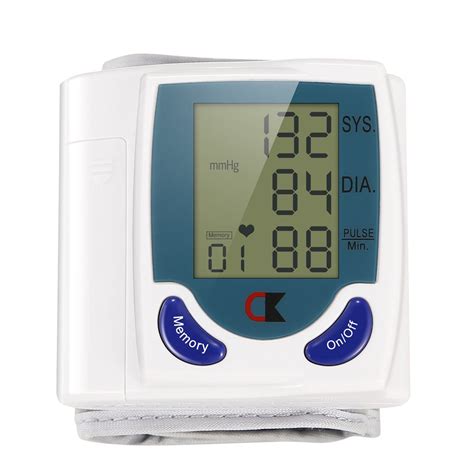 Digital Wrist Blood Pressure Monitor Measures Pulse Diastolic And