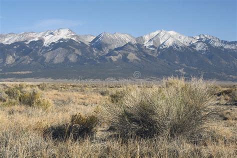 Snow Capped Rocky Mountains Stock Image Image Of States Open 26799321