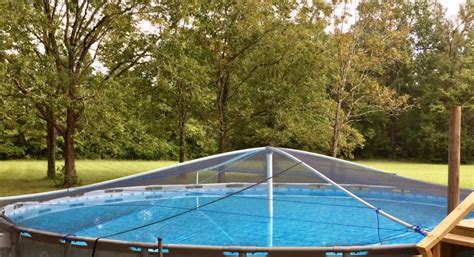 This is why we have come to share 30 swimming pool deck ideas with you. Our DIY Cheap Leaf Dome to keep leaves out of our pool | Trouble Free Pool