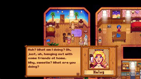 Haley Hanging Out With Friends Stardew Valley 