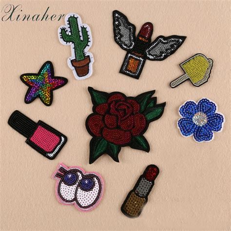 Clothes Embroidered Iron On Patches Cloth Sequins Patch Diy Sew On