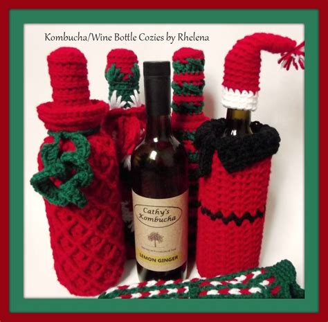 Ribbings Of Red Wine Bottle Cozy ~ Free Crochet Pattern Bottle Cozies Wine Bottle Diy Crafts