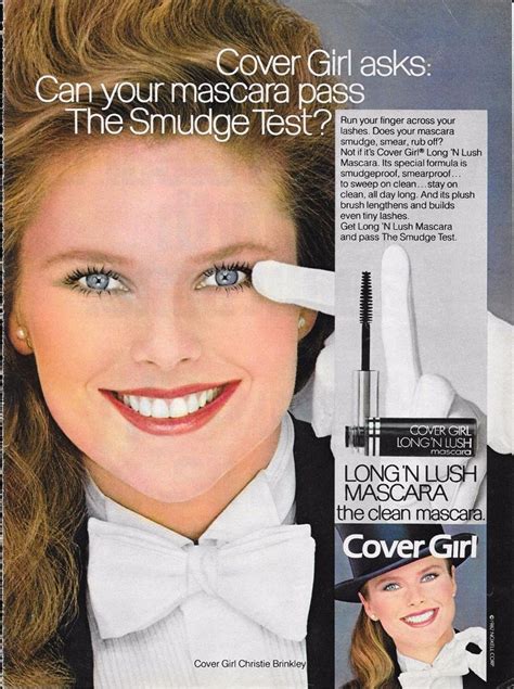 Christie Brinkley Cover Girl Makeup Vintage Ad 1982 Long N Lush Mascara