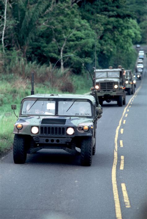An M998 High Mobility Multi Purpose Wheeled Vehicle Hmmwv Leads A