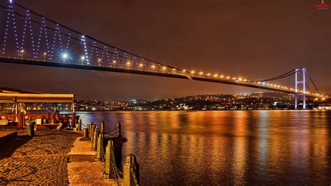 Masaüstü Şehir Manzarası Gece Yansıma Akşam Köprü İstanbul