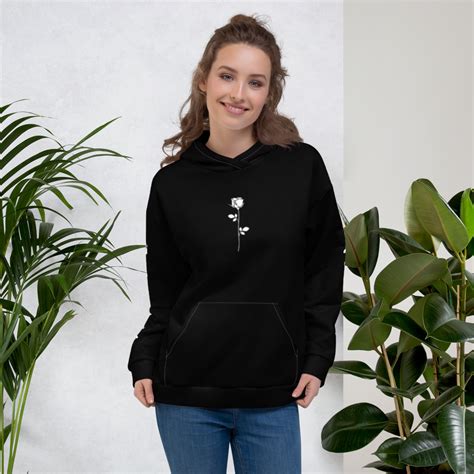 Blackwhite Rose Oversized Aesthetic Hoodie Japanese Hoodie Aesthetic