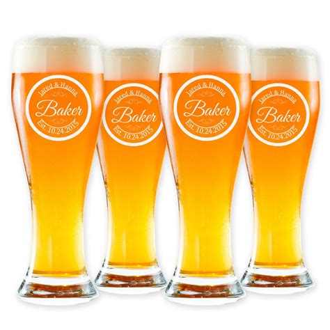 Personalized Pilsner Glasses Engraved Beer Glass Custom