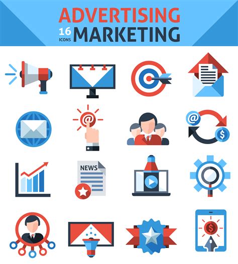 Advertising Marketing Icons 427267 Vector Art At Vecteezy