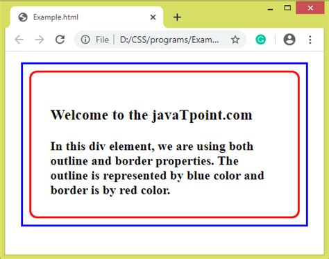 How To Add Border In Css Javatpoint