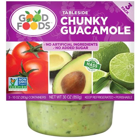 Good Foods Chunky Guacamole 3 X 10 Oz Costco Food Database
