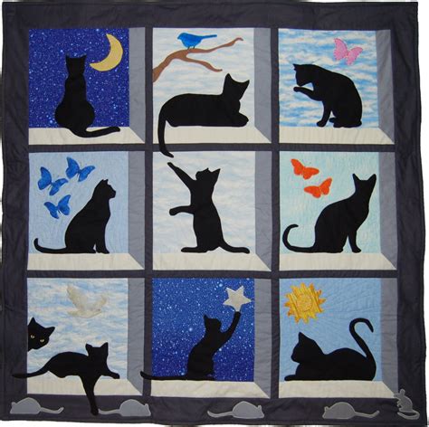 Crazy Cats Paper Pieced Quilt Pattern In Pdf Cat Quilt Patterns Crazy