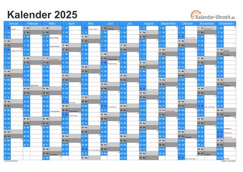 Excel Kalender 2025 Kostenlos