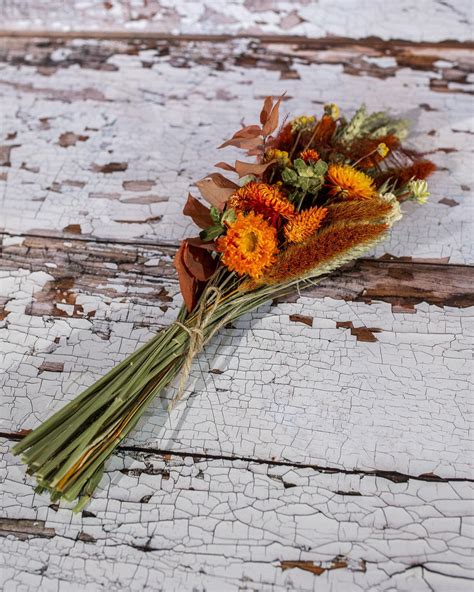 Autumn Dried Flowers Grab And Go Bouquet A Bunch Of Dried Etsy Uk