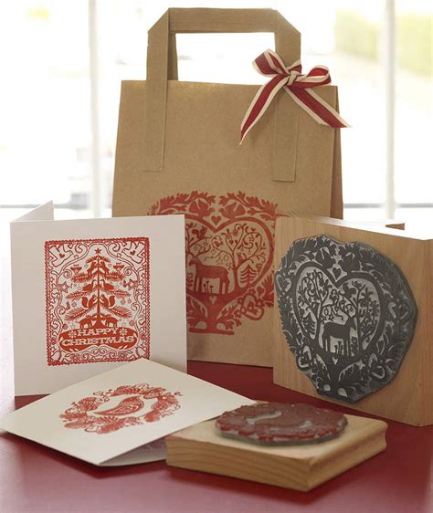 Handmade Christmas Rubber Stamp By Noolibird Rubber Stamps
