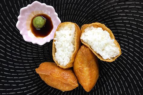 Salmon skin sushi roll (8 pcs). Deep-fried Bean Curd Pockets (Inari Sushi) | Asian ...