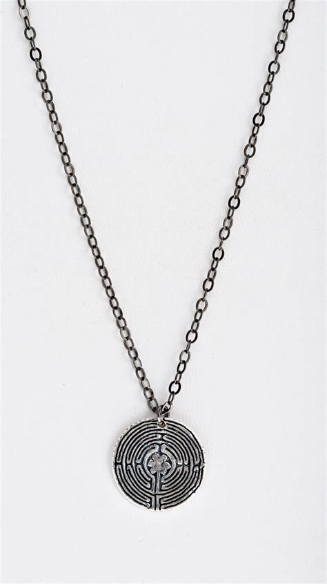 1755N Sterling Silver Labyrinth Pendant Necklace Apunto JewelryApunto