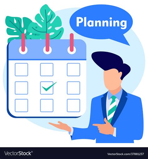 Graphic Cartoon Character Business Planning Vector Image