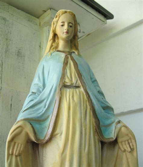 Large 13 Vintage Virgin Mary Plaster Statue Virgin Mary She Is