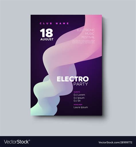 Electronic Music Festival Poster Mockup Royalty Free Vector