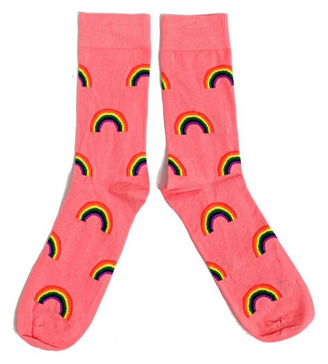 Mens Pink Multiple Retro Rainbow Socks 6 11 Uk 39 45 Eur 7 12 Us Ebay