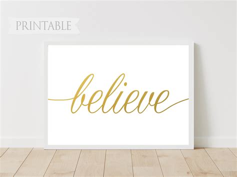 Believe Quote Believe In Yourself Wall Art Gold Foil | Etsy | Believe quotes, Birth stats wall 