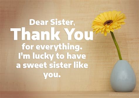 Thank You Messages And Quotes For Sister Best Quotationswishes