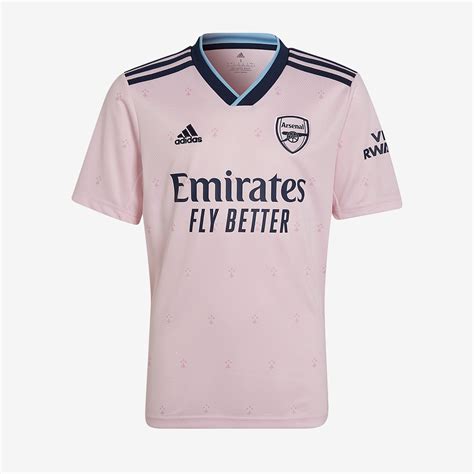 Adidas Arsenal 2223 Youths Third Shirt Clear Pink Boys Replica