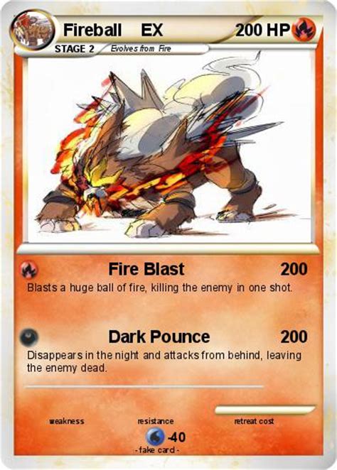 Pokémon Fireball Ex 6 6 Fire Blast My Pokemon Card