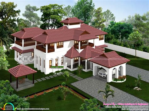 Luxury 5 Bedroom Colonial Home Kerala Home Design And Floor Plans