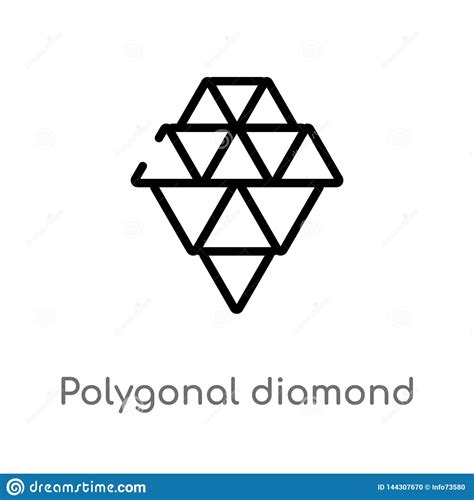 Polygonal Diamond Shape Of Small Triangles Icon On White Background