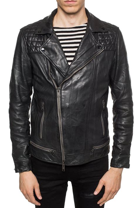 Allsaints Conroy Leather Jacket In Black For Men Lyst
