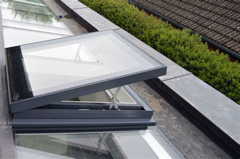 Electrically Hinged Vision Vent Rooflight Integrated With Flushglaze