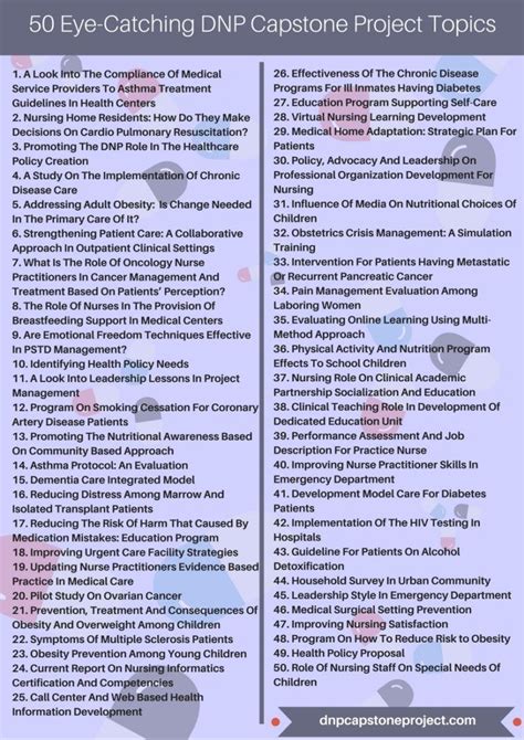 Find out what are the areas that interest you the most. " Selecting a topic for a nursing capstone project is one ...