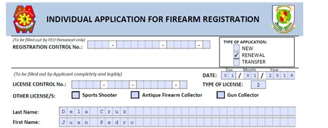 Editable Firearm Registration Form Tacticool On A Budget