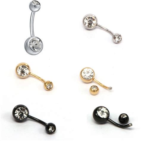 new summer style umbilical nails navel body piercing stainless steel crystal belly button ring