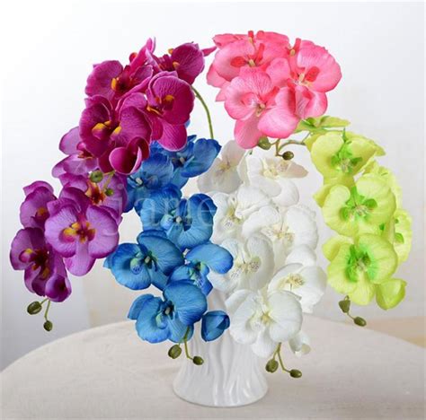 70cm Silk Orchid Flower Single Stem Vanda Phalaenopsis Oncidium Moth Orchids For Wedding And