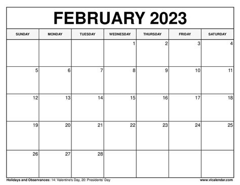 Printable February 2022 Calendar Templates With Holidays Vl Calendar