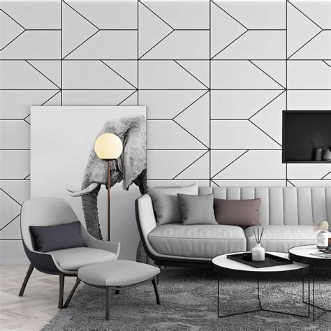 Black And White Modern Abstract Geometric Wallpaper